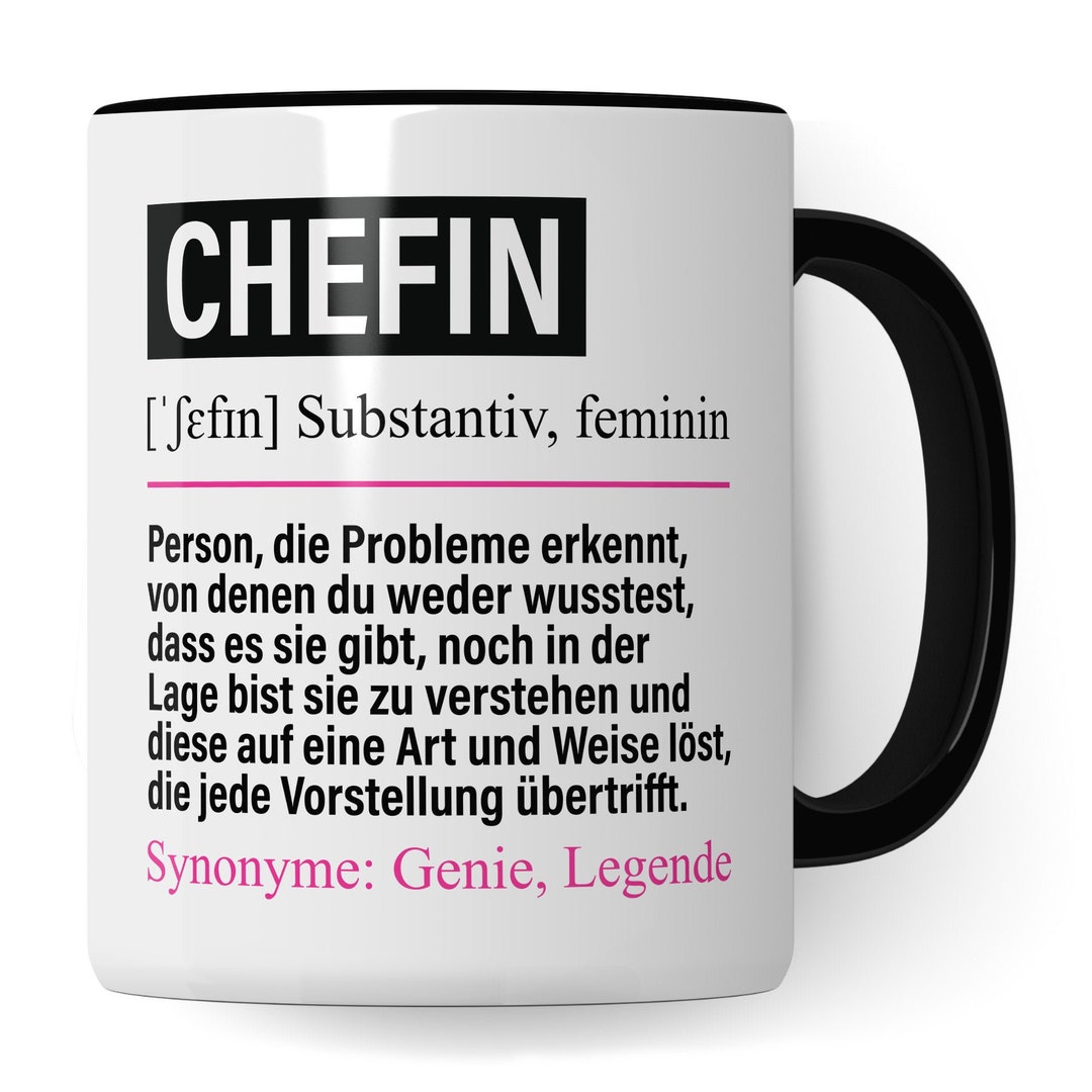 Tasse Chefin lustig, Chefin Geschenk, Spruch Führungskraft Kaffeebecher