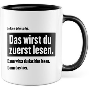 Kopje grappig, Dit ga je eerst lezen Dan lees je dit hier koffiekopje met zeggen grappig cadeau idee koffie mok humor