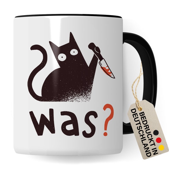 Pagma Druck Tasse „Zuhause Ist Wo Meine Katzen Sind“ – Schwarz, 330 Ml, Spülmaschinenfest, Beidseitig Bedruckt