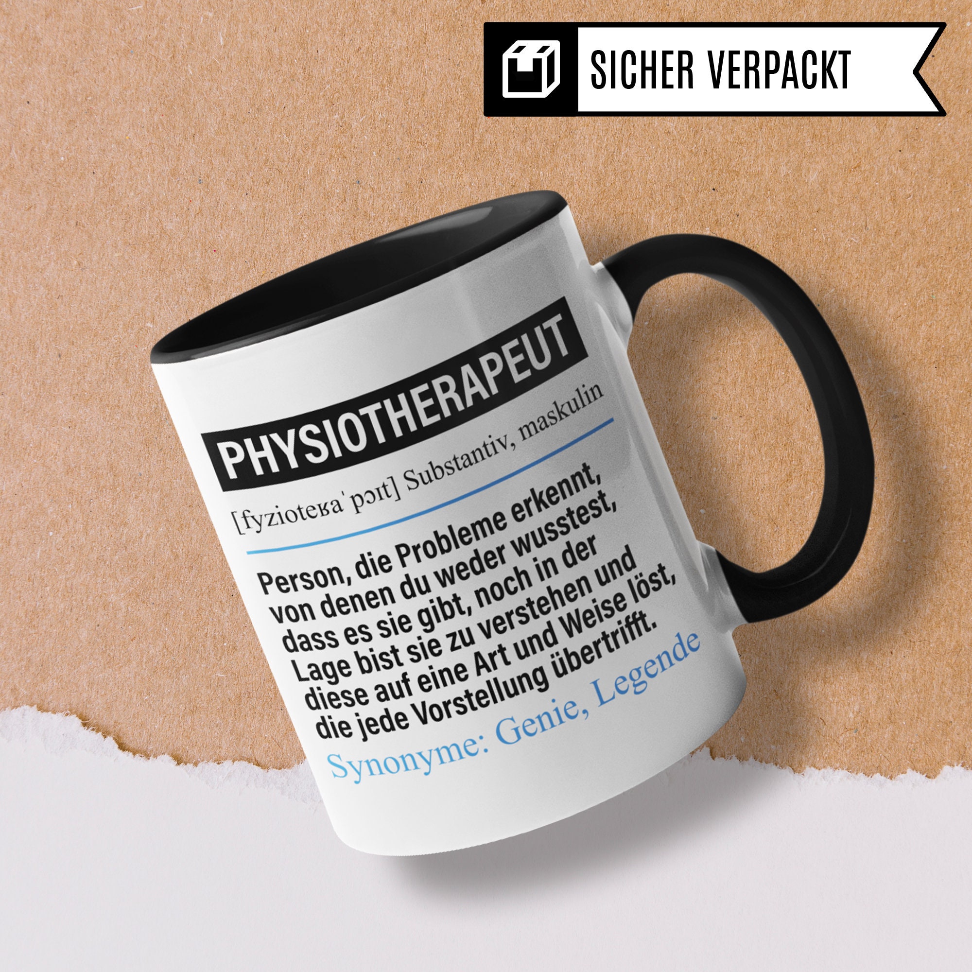 Lustige Physiotherapeuten-Tasse Mit Spruch 'Ich Bin Physiotherapeut, Weil Ich Es Kann' – Blau, Spülmaschinenfest