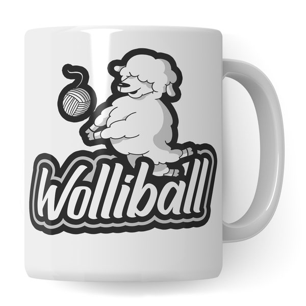 Wolliball Tasse - Schaf Kaffeebecher Volleyball - süßes Tier Bild Kaffeetasse Schafe Beachvolleyball Schäfer Schäfchen Becher Geschenkidee