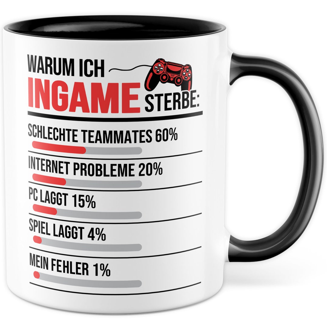 Zocker Tasse Von Pagma Druck – Lustiger Kaffeebecher Mit Spruch Für Gamer (Weiß & Schwarz, 330 Ml, Spülmaschinenfest)