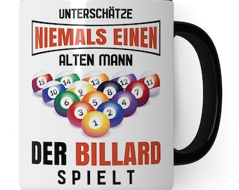 Billard Tasse Geschenkidee Pool Kaffeetasse Humor Witz Geschenk für Billardspieler Kaffeebecher Billardspiel Becher