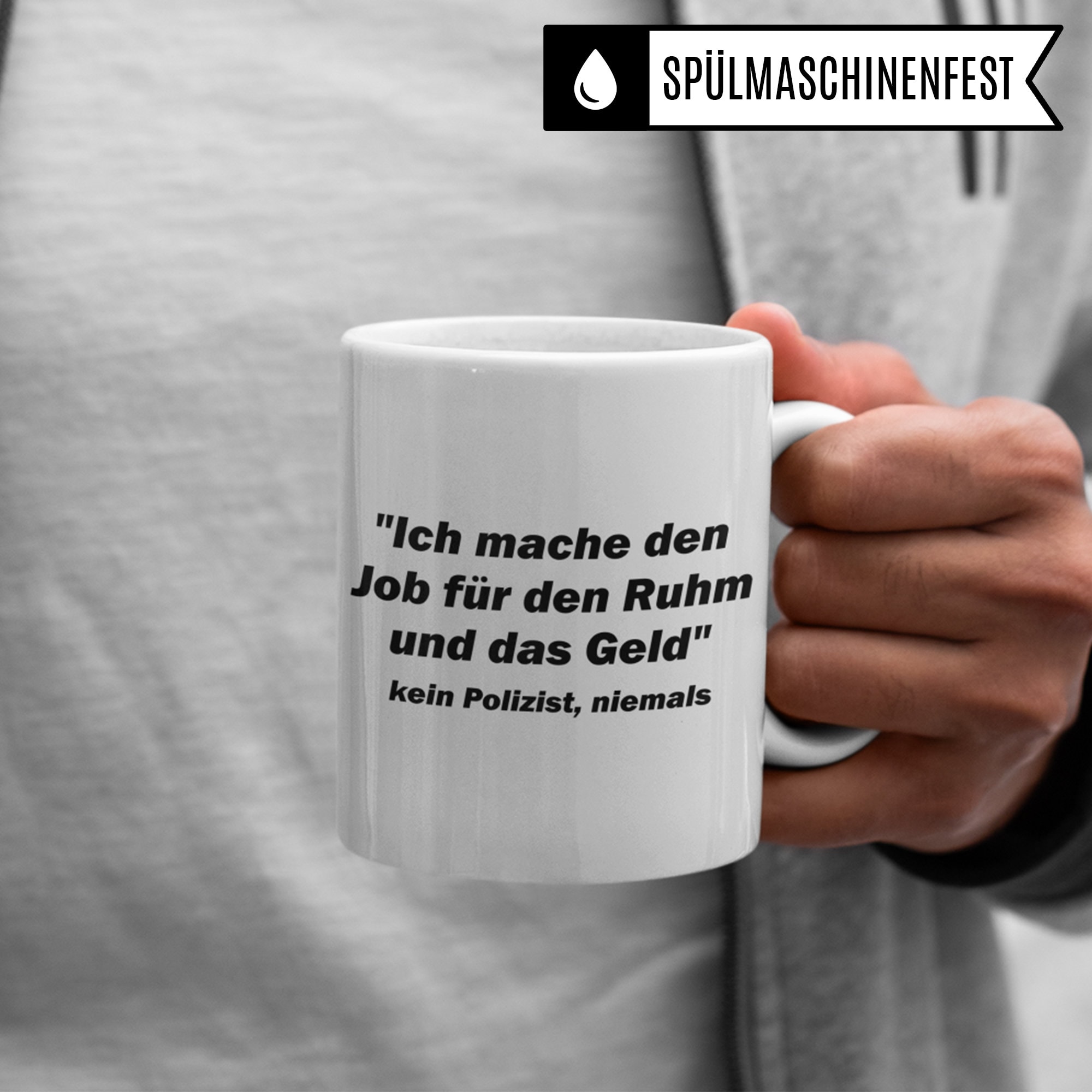 Pagma Druck Polizei Tasse – Lustiger Kaffeebecher Für Polizisten, Beidseitig Bedruckt, 330 Ml, Spülmaschinenfest