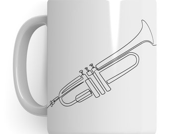 Trumpet Mug - Music Gift for Trumpeter - Coffee Cup Musician Trumpet Player - Instrument Gift Ideas Trumpets Coffee Mug