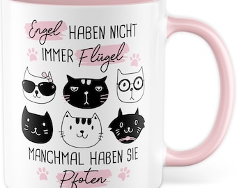 Mok kattencadeau Soms hebben engelen poten, koffiemok kattenmok kantoor kattenliefhebber, cadeau-idee kat moeder kat collega