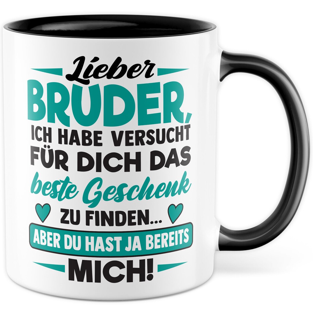 Bruder Tasse mit Spruch Beste Geschenk Bruderherz Geschenkidee Familie
