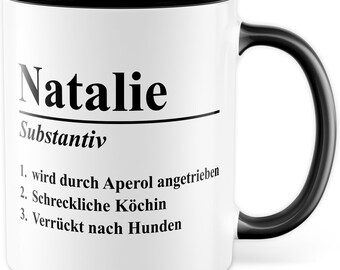 Tasse personalisiert Freundin Geschenk Name Substantiv 3 persönliche Fakten Geschenkidee Tochter Kollegin Kaffeetasse Spruch Kaffee-Becher