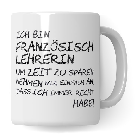 Französisch Lehrerin Tasse Geschenk für Französischlehrerin Etsy