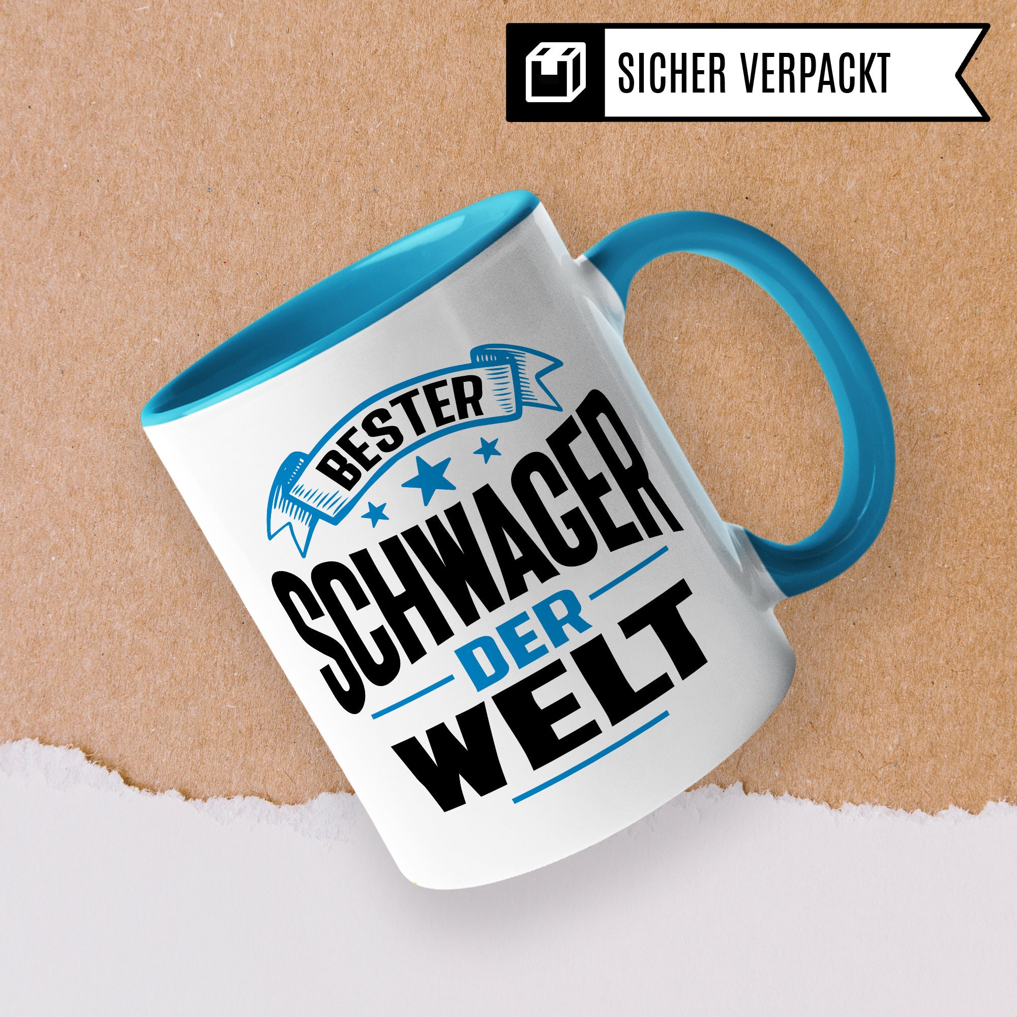 Kaffeebecher Geschenk - Stolzer Schwager Einer Tollen Schwägerin - Weiß-Schwarz Bedruckt, 330 Ml, Spülmaschinenfest