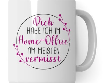 Kollegin Tasse, Kolleginnen Spruch Büro: Im Home-Office vermisst, Geschenk für Kollegin, Kaffee-Becher Arbeitskollegin Job Geschenkidee