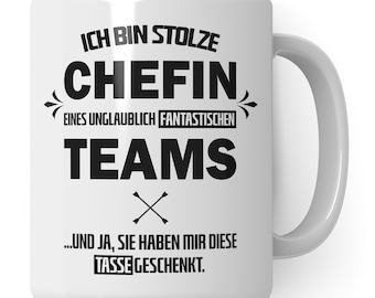 Stolze Chefin Tasse, Geschenk für Chefin von Mitarbeiter, witziger Büro Personalchefin Becher Kaffeebecher Firma Geschenkidee Kaffeetasse