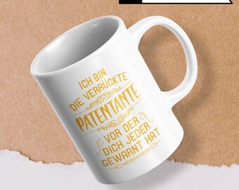 „Patentante Fragen“ Tasse – Geschenk Für Patin Zur Taufe, 330 Ml, Spülmaschinenfest