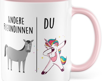 Tasse Freundin Geschenk Andere Freundinnen - Du, Kaffeetasse Freundinnen Geschenk für Frauen Freundschaft Geschenkidee beste Freundin Becher