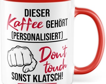 Tasse mit Spruch personalisiert lustige personalisierbare Kaffeetasse mit Wunschname Kaffee-Becher Custom Geschenk Geschenkidee Büro Humor