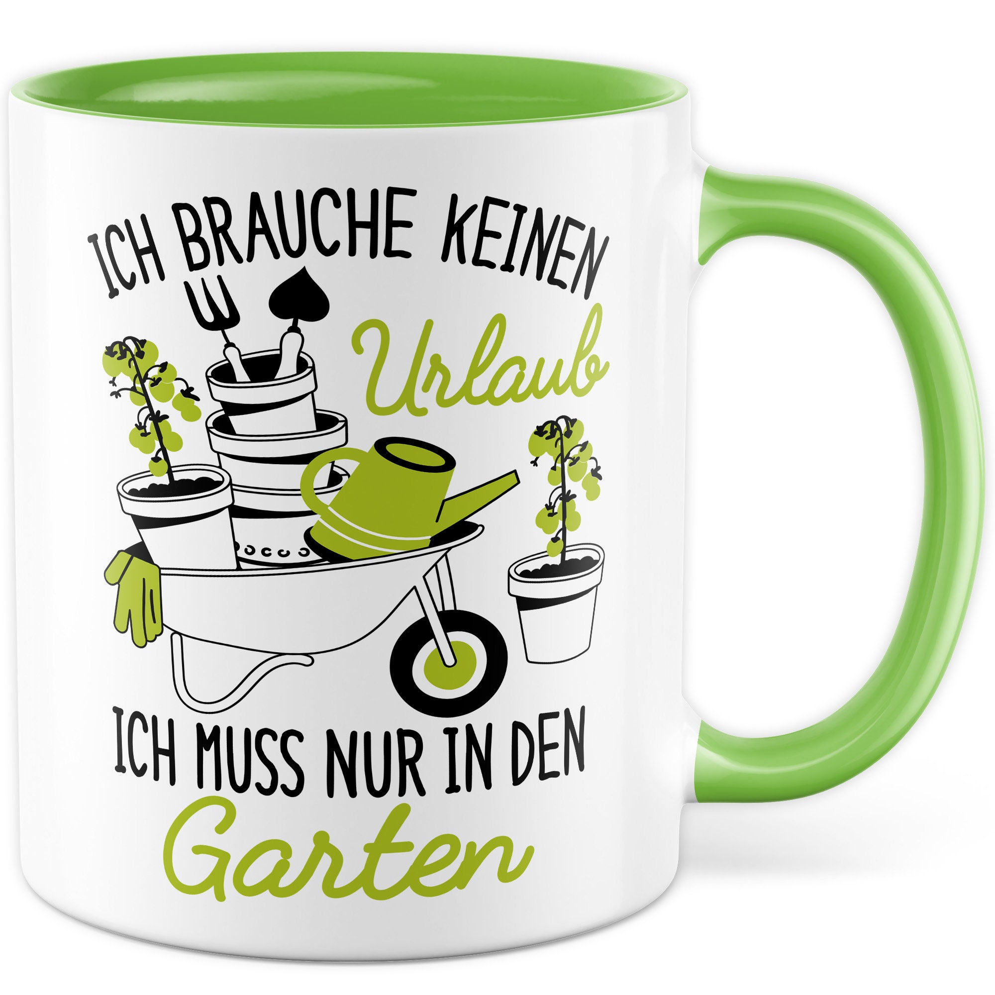 Garten Tasse Mit Spruch – 'Gärtnern Ist Günstiger Als Eine Therapie', Spülmaschinenfest, 330 Ml, Weiß