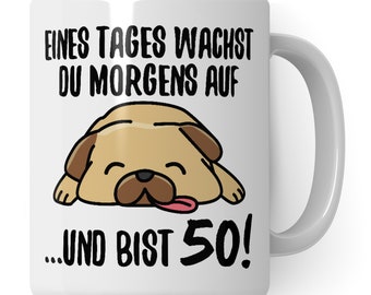 Copo de 50 anos, presente de 50 anos para mulher e homem, caneca com dizer cães, caneca de café, ideia de presente, decoração de xícara de café