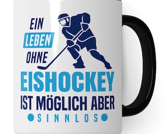 Eishockeyspieler Tasse Geschenkidee Eishockey Kaffeetasse Humor Witz Geschenk für Eishockeyfan Kaffeebecher Hockey Becher