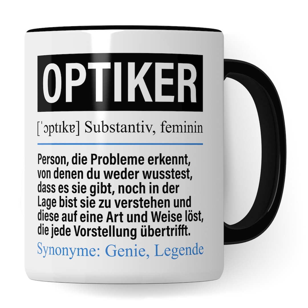 Tasse Optiker lustig, Optiker Geschenk Beruf, Spruch Kaffeebecher