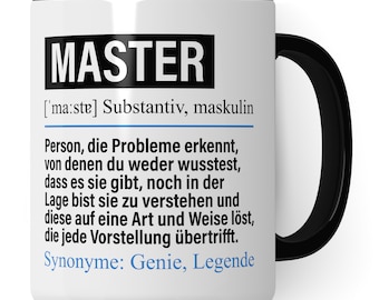 Master Mok Grappig, Master Gift Beroep, Master's Degree Gift Idee, Koffie Cup Studie Master's Thesis Koffie Mok TheeCup Mok