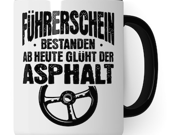 Cup for driver's license gift for driver's license exam passed man decorative coffee cup driving test funny coffee mug