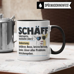 Chef Tasse mit Spruch Schäff Schaf Geschenke für den Chef Becher