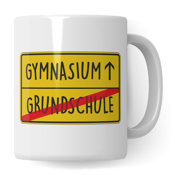 Tasse Übertritt Gymnasium, Grundschule Gymnasium Übergang Geschenk, Becher Geschenkidee 5. Klasse Gymnasiast, Kakaobecher Schule Schüler