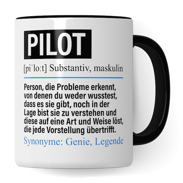 Tasse Pilot lustig, Pilot Geschenk Beruf, Spruch Kaffeebecher Piloten Geschenkidee, Beruf Flugzeugpilot Kaffee-Tasse Teetasse Becher