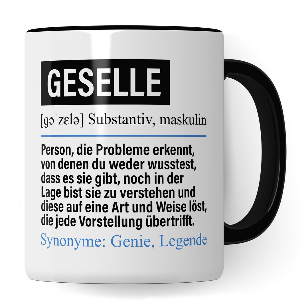 Tasse Geselle lustig, Geselle Geschenk, Spruch Handwerker Kaffeebecher