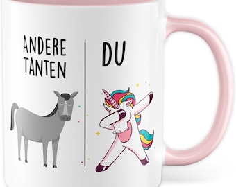 Tasse Tante Geschenk Andere Tanten - Du, Kaffeetasse Tante Geschenk für Frauen Patentante, Geschenkidee Geburtstag Familie Kaffee-Becher
