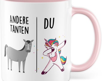 Tasse Tante Geschenk Andere Tanten - Du, Kaffeetasse Tante Geschenk für Frauen Patentante, Geschenkidee Geburtstag Familie Kaffee-Becher