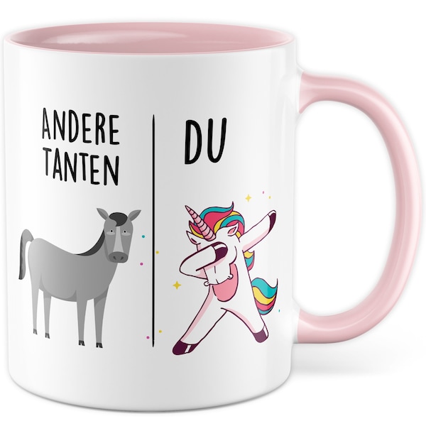 Tasse Tante Geschenk Andere Tanten - Du, Kaffeetasse Tante Geschenk für Frauen Patentante, Geschenkidee Geburtstag Familie Kaffee-Becher