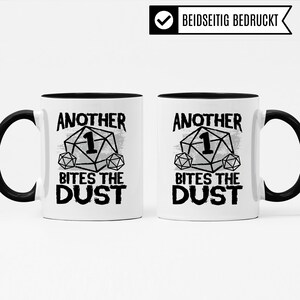 DnD Roleplay Mug Another 1 bites the Dust Saying DnD Role Playing Gift Pen & Paper Tabletop D20 RPG Dungeon Coffee Mug Gift Idea image 3