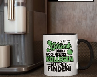 Tazza Divertente Per Cambio Lavoro O Pensionamento - 'Il Lavoro è Come Una Rapina In Banca...' Tazza Da Caffè Bianca Da 330 Ml, Stampa Su Entrambi I Lati, Lavabile In Lavastoviglie. Prodotta E Stampata In Germania.