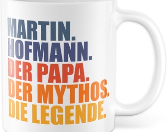 Papa Tasse personalisierbar | Geschenk Vater Geburtstagsgeschenk Kaffeebecher personalisiert | individueller Vatertag Wunschtext Kaffeetasse