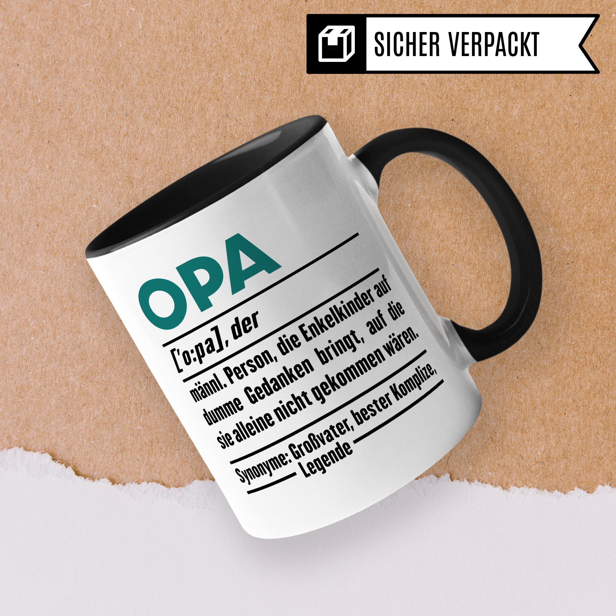 Tasse „Opa“ Mit Spruch – Geschenk Für Großväter, Spülmaschinenfest, 330 Ml, Beidseitig Bedruckt