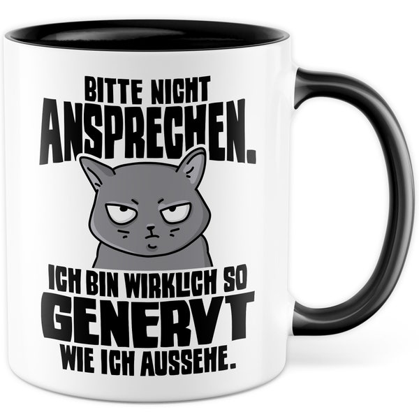 Lustige Tasse Spruch Kaffeetasse Sarkastisch Nicht ansprechen Kaffee-Becher Geschenk Büro Kollege Geschenkidee Kollegin Teetasse mit Motiv