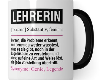 Lehrerin Tasse lustig, Lehrerin Geschenk, Spruch Lehrerinnen Mathe Deutsch Englisch Schule Geschenkidee, Kaffeetasse Kaffeebecher Becher