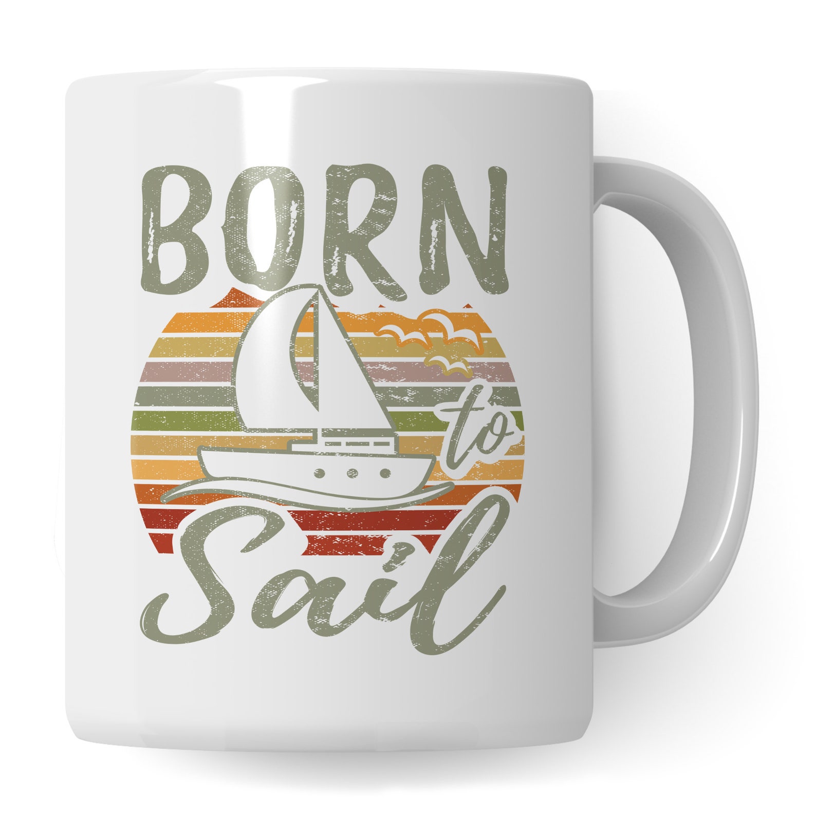 Sailboat Coffee Mug Sailing Motif Cup Sailing Ship Sailor Gift Etsy