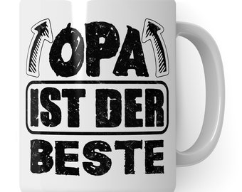 Opa ist der Beste Tasse, Geschenk Becher für Großväter vom Enkel, Opi Vatertag Kaffeetasse