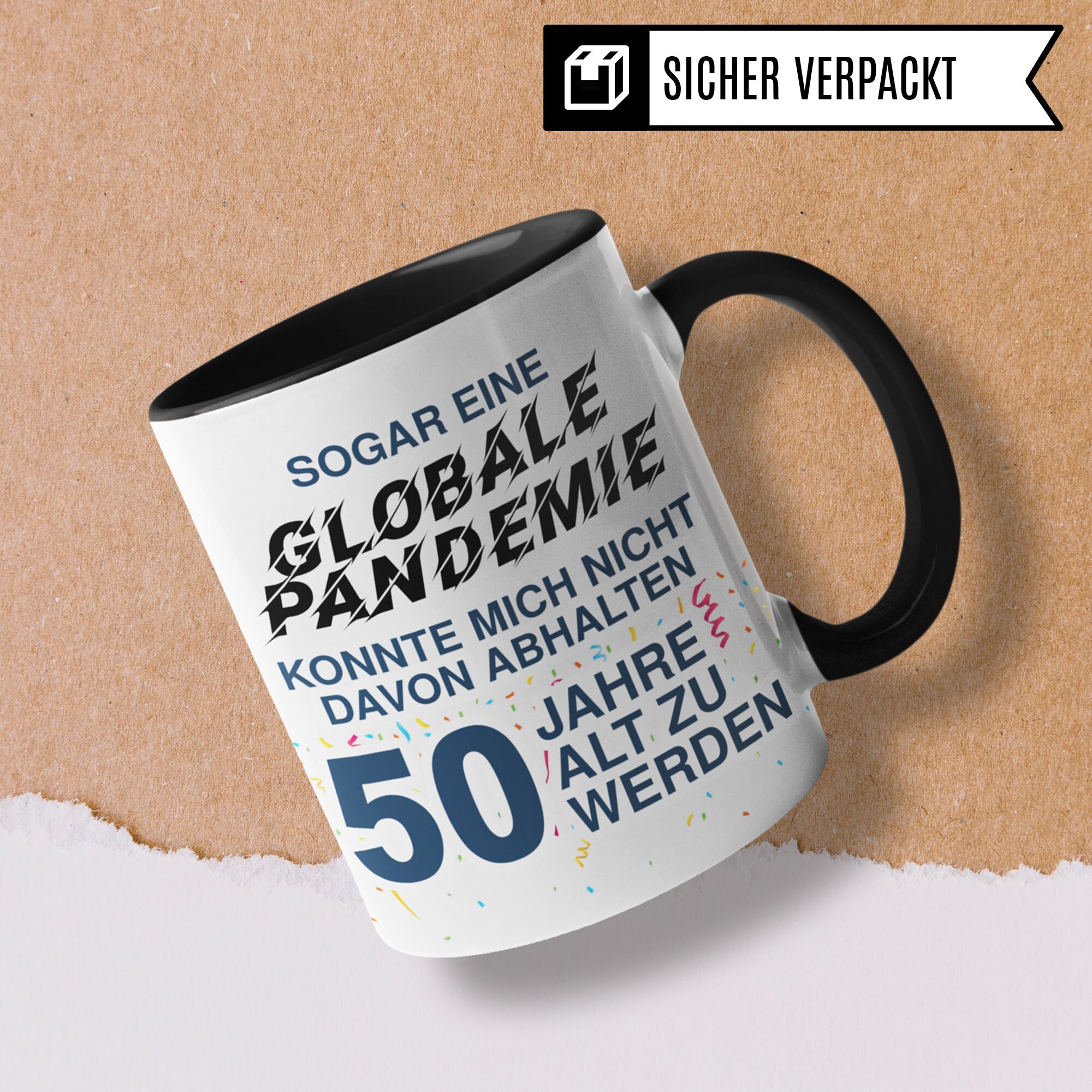 Regalo per il 50° compleanno per uomo, tazza da caffè bianca/nera con design FIF-TEA tazza da tè, regalo per il 50° compleanno per marito, regalo per il 50° compleanno di papà