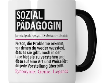 Tasse Sozialpaädagogin lustig, Sozialpädagogin Geschenk Beruf, Kaffeebecher Sozialpädagogik Geschenkidee, Beruf Sozialpädagoginnen Becher