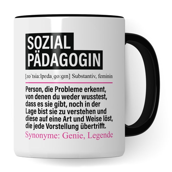 Tasse Sozialpaädagogin lustig, Sozialpädagogin Geschenk Beruf, Kaffeebecher Sozialpädagogik Geschenkidee, Beruf Sozialpädagoginnen Becher