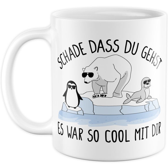 Abschiedsgeschenk Tasse Für Kollegen – 'Schade, Dass Du Gehst' Spruch, Spülmaschinenfest, 330 Ml, In Bayern Gefertigt