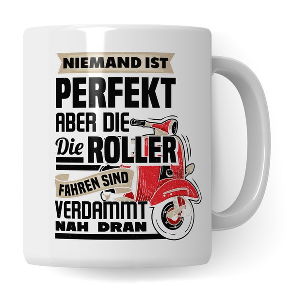 Roller Tasse, Kaffeetasse Mofa Geschenk, Moped Geschenkidee Vintage Mokick, Motorroller Geschenke Rollerfahrer 50ccm Kaffee-Becher