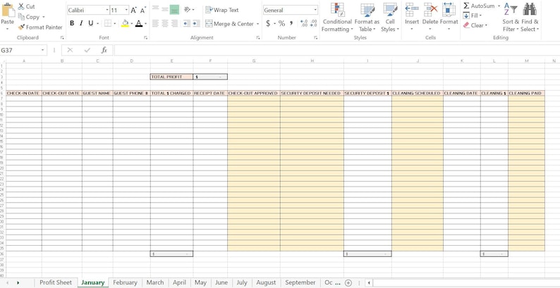 Rental Property Income Finance Excel Sheetairbnbvrbohomeaway - Etsy