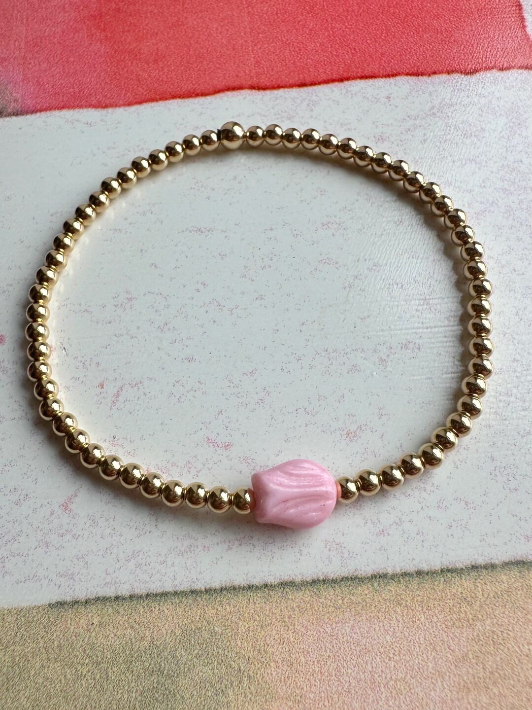 Dainty Gold Filled Tulip Bracelet 3mm Etsy