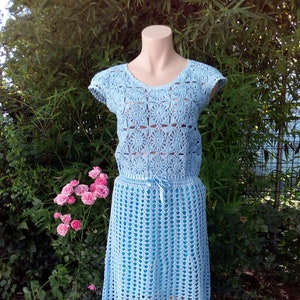 Beautiful handmade dress / Party dress / Crochet dress / Natural cotton dress