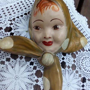Mid century wall mask/midcentrury ceramic woman facemask/ wall decor/ house decor/west german pottery/handmade vintage bas-relief of a woman
