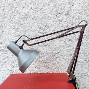 Industrial Desk Lamp/ Vintage Architect&#39;s Light/  Metal Light/ Swing Arm Lamp/ Mid Century/ Yugoslavia/ 70s